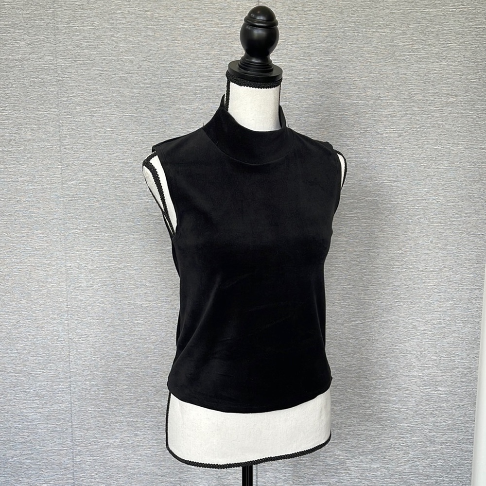 Carmar Sleeveless Top Black Velvet Size M